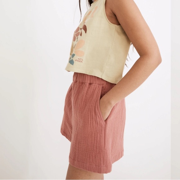 NWT Madewell Easy Pull-On Shorts in Lightspun Vintage Quartz Gauze Shorts Sz XS - Picture 7 of 7